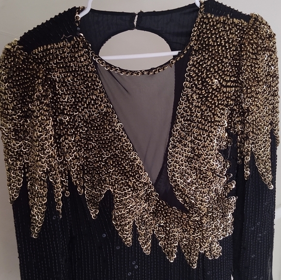 Niteline | Silk Beaded Asemetrical Formal Gown - Picture 9 of 12